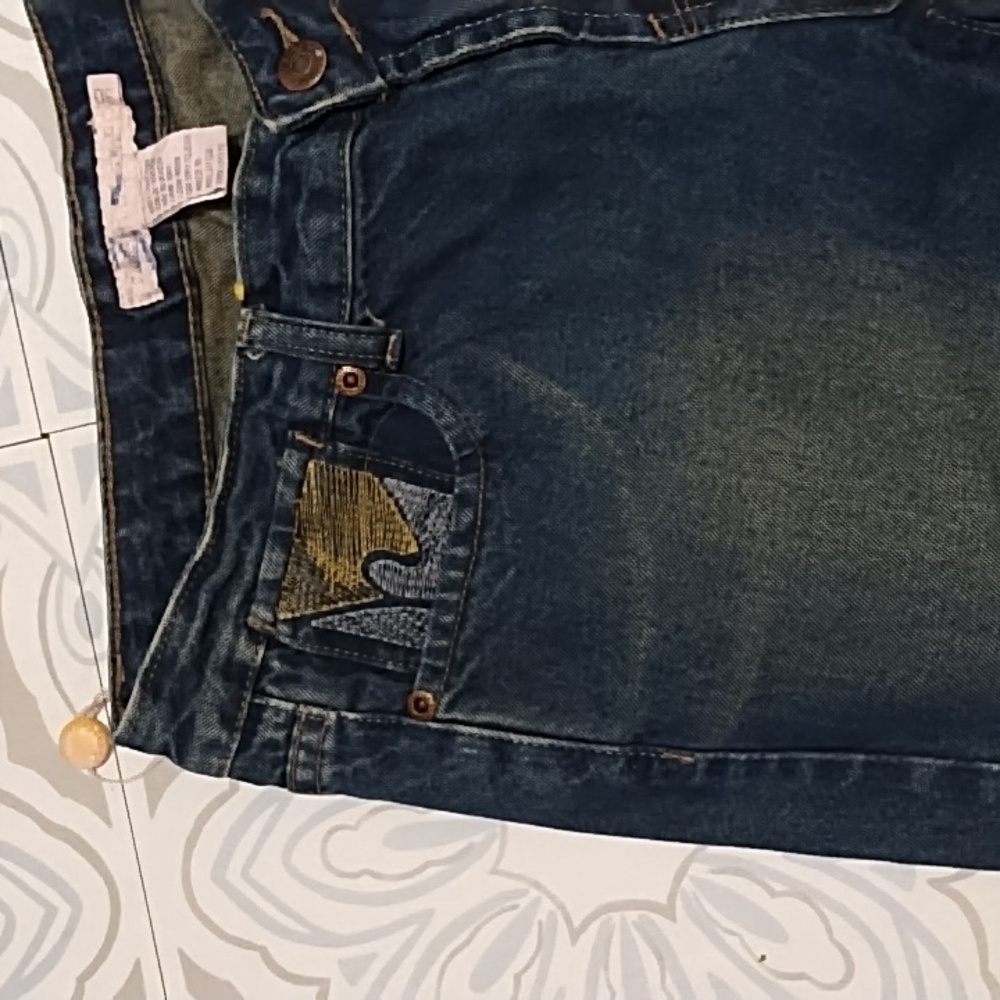 Womens FANCY COLLECTION Designer Jeans Cotton Sz 30 Midrise Flare